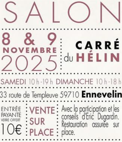Salon de Ennevelin « Vins Nature en Nord » au carré du Hélin les 8 et 9 novembre 2025